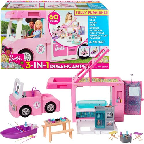 Umeblowany Kamper Barbie 3w1 - 60 elementów na Arena.pl