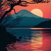 Plakat 100x100cm Góra Wieczorem