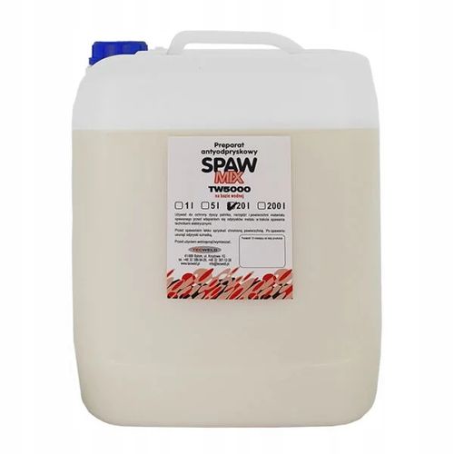 ŚRODEK ANTYODPRYSKOWY PREPARAT SPAWMIX 20 LITRÓW DUŻA BUTLA TW5000 na Arena.pl
