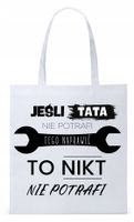 Dla Taty Tatusia Prezent Torba Eco Biała Shopper Z Nadrukiem Ze Zdjęciem