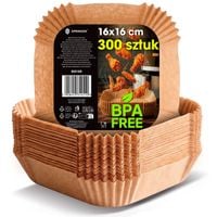 Wkłady papierowe do Airfryer 300 szt. tacki do frytkownicy beztłuszczowej 16x16 cm