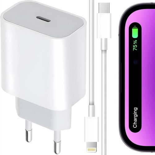 SZYBKA ŁADOWARKA SIECIOWA USB C 20W + KABEL 1M DO IPHONE LIGHTNING PRO na Arena.pl