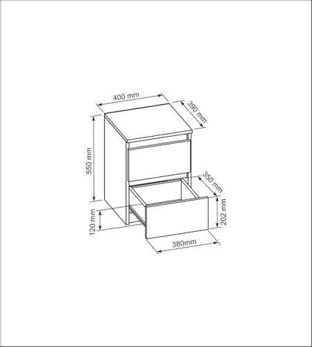 KOMODA STOLIK NOCNY FRONT BIAŁY POŁYSK 2 SZUFLADY na Arena.pl