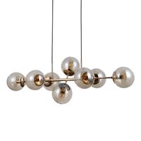 Kulista lampa wisząca Mirellio PND-1098-8-GD Italux mosiądz biały