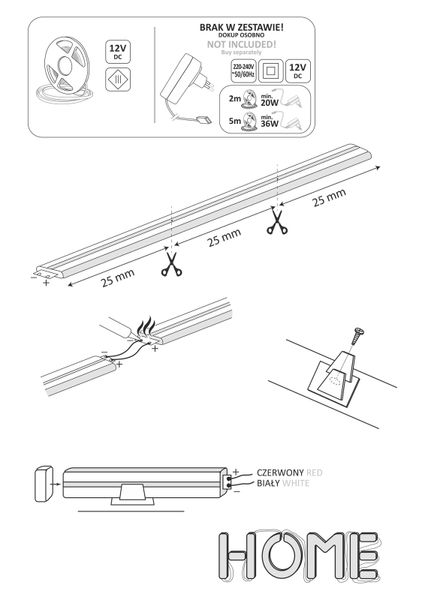 Pomarańczowa taśma LED 27W 315069 Polux 5 metrów 250lm zdjęcie 5