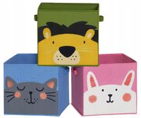 3X PUDEŁKA NA ZABAWKI DZIECIĘCE SKRZYNKI 30x30 CM POJEMNIKI ORGANIZERY DUŻE