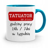Dla Tatuażystki Tatuażysty Kubek Błękitny Prezent Z Nadrukiem Ze Zdjęciem