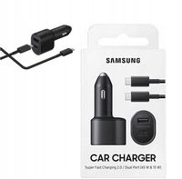 ŁADOWARKA SAMOCHODOWA SAMSUNG 45W+15W 2xUSB +KABEL