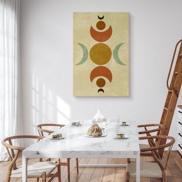 Obraz Na Płótnie Do Sypialni Księżyce Azteckie Wzory Styl Boho 70cm x 100cm zdjęcie 4