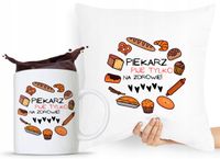 Zestaw Poduszka + Kubek Prezent Dla Piekarza Z Nadrukiem Ze Zdjęciem