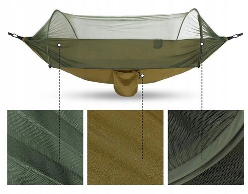 Hamak dwuosobowy HAMAK Z MOSKITIERĄ BIWAK (H016) na Arena.pl