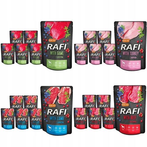 Karma mokra dla psa Dolina Noteci RAFI PREMIUM saszetki mix smaków 40x300g na Arena.pl