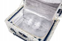 Kosz piknikowy wiklinowy termiczny z wyposażeniem dla 2 osób