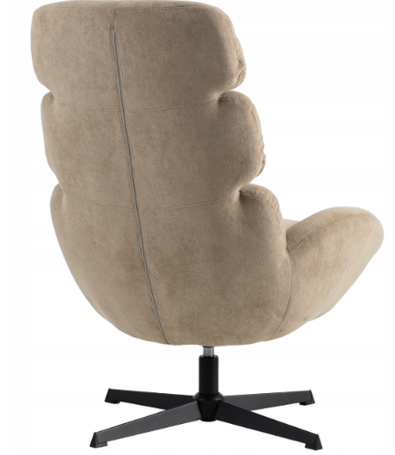 Fotel wypoczynkowy Axel beżowy velvet obrotowy loft do salonu gabinetu na Arena.pl