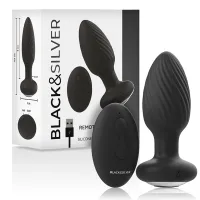 black&silver welss - silikonowy rotacyjny system intymny z pilotem ipx6
