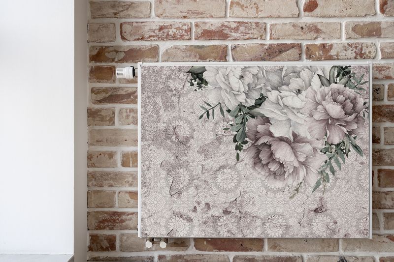 Mata MAGNETYCZNA Na Grzejnik Peonie Styl Retro Ornamenty 110cm x 60cm zdjęcie 6