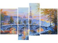 130CM 85 OBRAZ 4 ELEM ALEJKA PARYŻU ŚCIENNY