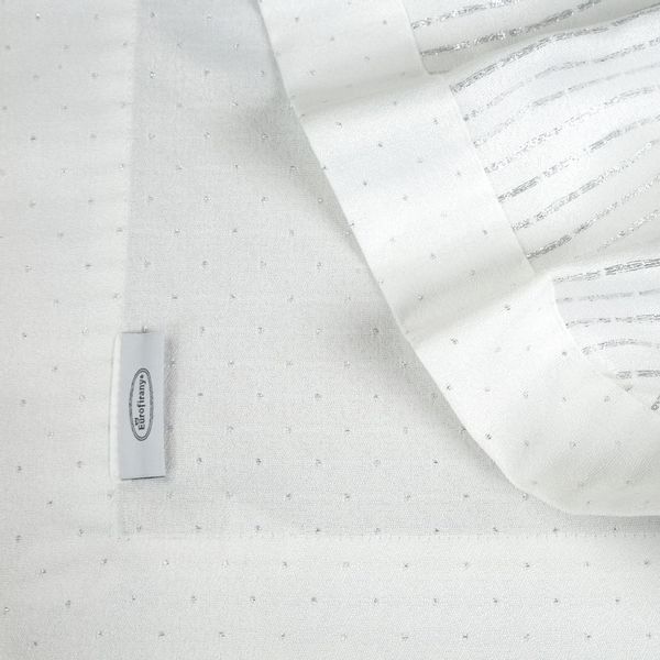 Obrus dekoracyjny ELLEN 145x280 Eurofirany biały w srebrne kropki zdjęcie 4