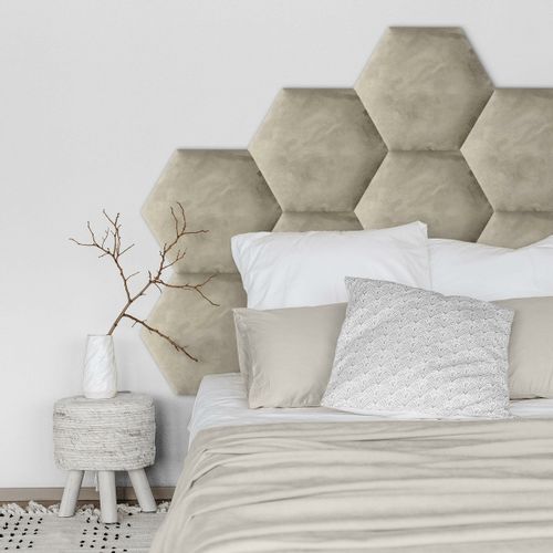 PANELE TAPICEROWANE PLASTER MIODU Heksagon KREMOWY 35cm x 40cm na Arena.pl