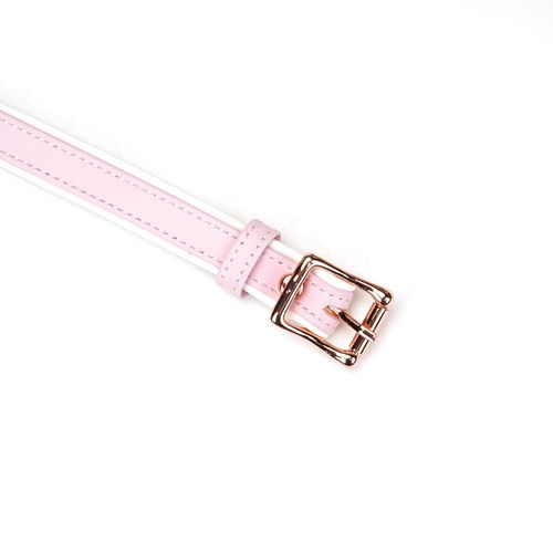 maska white & pink fairygoat leather blindfold liebe seele na Arena.pl