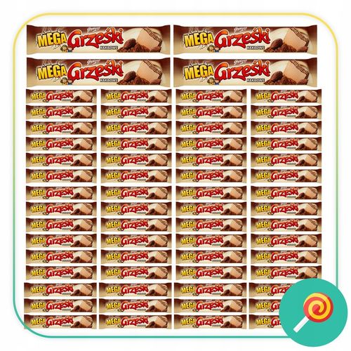 GRZEŚKI MEGA bez polewy 34g - 64szt Promocja na Arena.pl