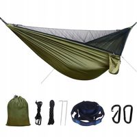 HAMMOCKA Z MOSKITIERĄ 280*135CM LEKKA I PRZENOŚNA DO PRZYGÓD NA ZEWNĄTRZ
