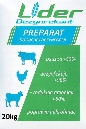 Preparat do suchej dezynfekcji, Lider Dezynfekant, dezynfekcja kurnika 20kg na Arena.pl