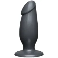 doc johnson plug gun metal - anatomiczny model z szeroką podstawą