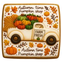 CIASTKO LUKROWANE PUMPIKN COLORS ROZ.XL KWADRAT JESIEŃ RĘCZNIE ROBIONE