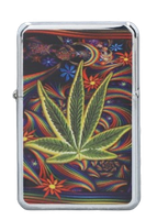 Zapalniczka Benzynowa Gentelo z Motywem Liścia Konopi