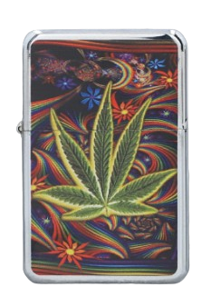 Zapalniczka Benzynowa Gentelo z Motywem Liścia Konopi na Arena.pl