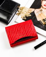 stylowy portfel damski z lakierowanej skóry naturalnej rfid - peterson