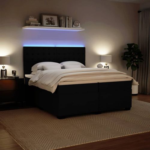 Łóżko kontynentalne z materacem, czarne, aksamit 200x200 cm na Arena.pl