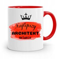Kubek Czerwony Architekta Najlepszy Na Świecie Z Nadrukiem Ze Zdjęciem