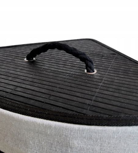 KOSZ BAMBUSOWY NA PRANIE BIELIZNĘ Z POKRYWĄ NAROŻNY POJEMNIK DUŻY 60L na Arena.pl