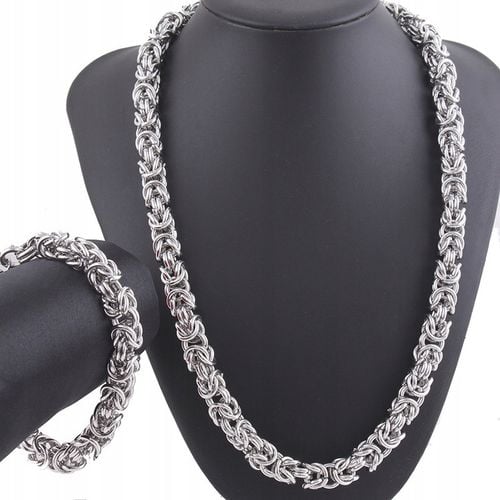 GRUBY Łańcuszek SREBRNY Męski 8mm Królewski Łańcuch DIAMENTOWANY + GRATIS na Arena.pl