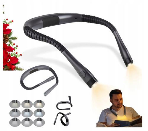 Wielofunkcyjna Lampka Led Do Czytania Książek 3 Barwy Elastyczna Akumulator na Arena.pl