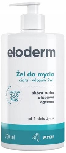 Eloderm Żel do mycia ciała i włosów 2 w 1, 750ml na Arena.pl