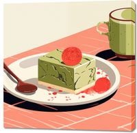 Obraz 100x100cm Deser Matcha