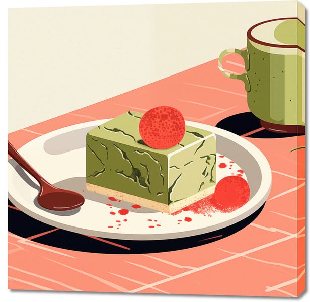 Obraz 100x100cm Deser Matcha zdjęcie 1