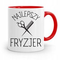 Kubek Czerwony Fryzjera Najlepszy Fryzjer Prezent Z Nadrukiem Ze Zdjęciem