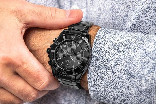 zegarek męski giewont chronograph sapphire czarno tytanowy gw3970-b1 na Arena.pl