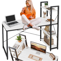 biurko loft z półkami białe komputerowe biurowe szkolne