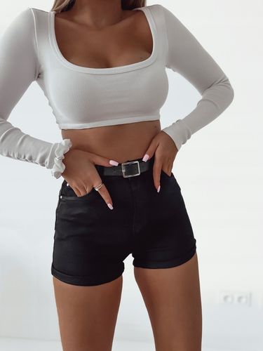 SPODENKI JEANSOWE DAMSKIE SZORTY MODELUJĄCE PUSH UP z paskiem M Sara XS/34 na Arena.pl