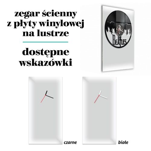 Zegar Ścienny z płyty winylowej na lustrze MUZYKA  48 wzorów 29x59 cm na Arena.pl