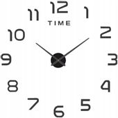 NOWOCZESNY ZEGAR ŚCIENNY CZARNY NAKLEJANY DIY 3D