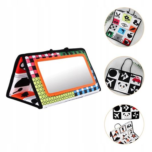 Książeczka Kontrastowa Zabawka Sensoryczna z Lusterkiem dla Niemowląt Wzory na Arena.pl