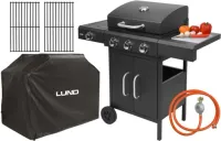 GRILL GAZOWY PALNIKI 3+1 + POKROWIEC I REDUKTOR