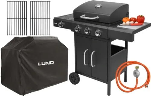 GRILL GAZOWY PALNIKI 3+1 + POKROWIEC I REDUKTOR na Arena.pl