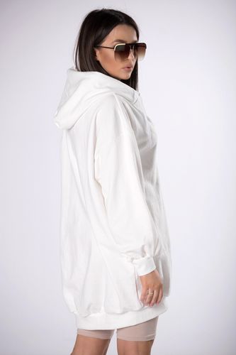 Bluza oversize z kapturem - Kremowy M na Arena.pl